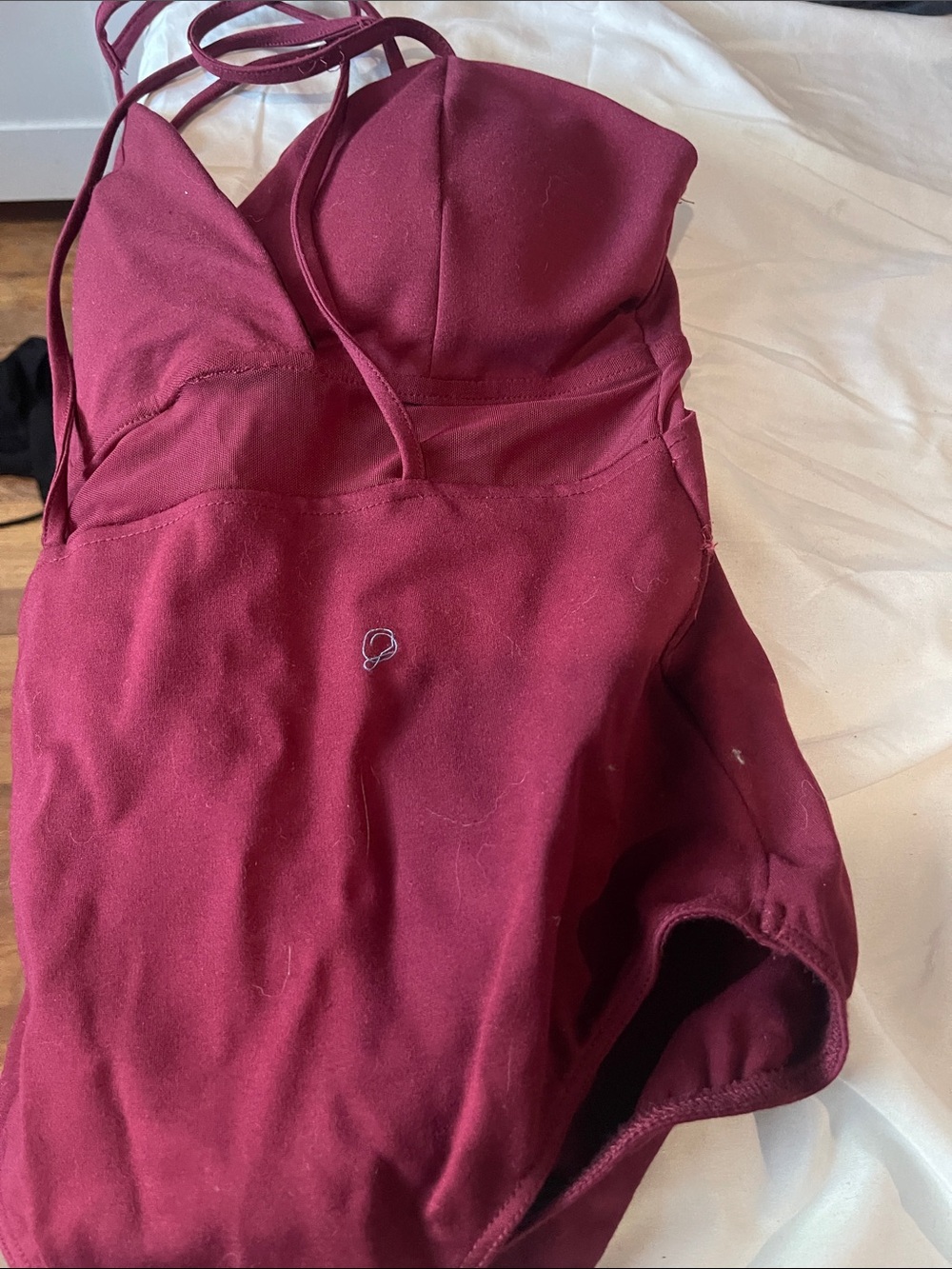 Charlotte Russe Burgundy Strappy Bodysuit